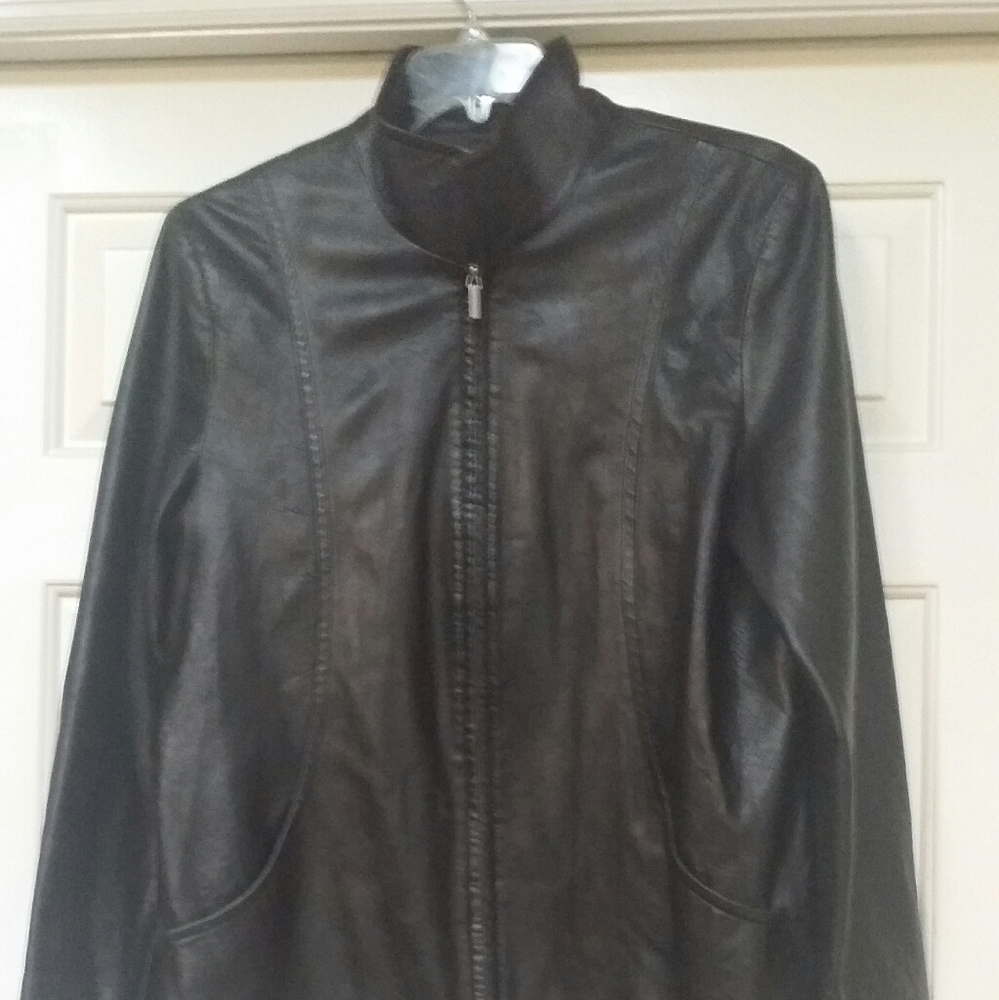 Women's COLEBROOK Leather Coat/Jacket Black Sz XL
